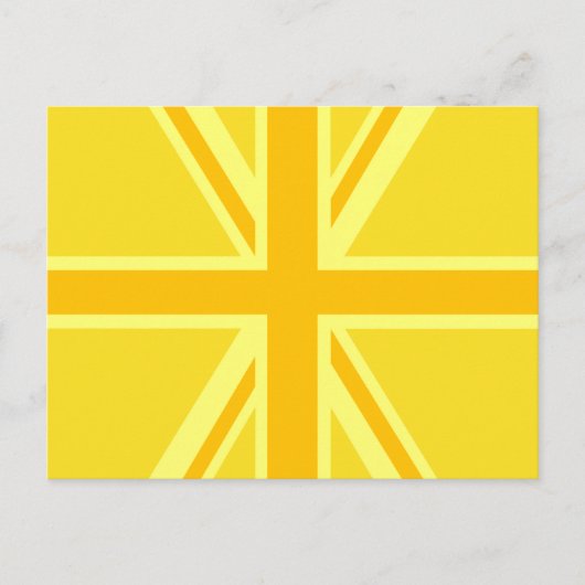 Sunny Yellow Union Jack British Flag Decor Briefkaart (Voorkant)