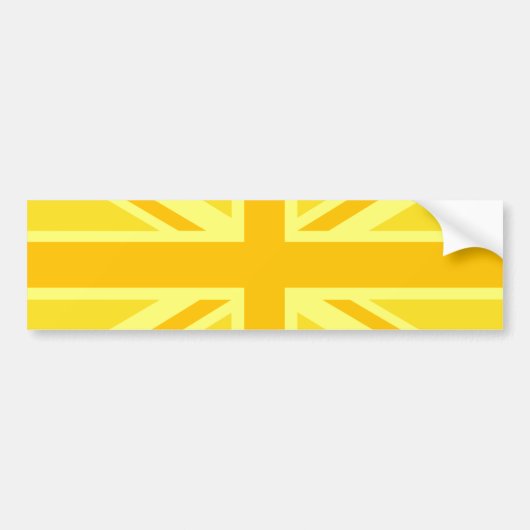 Sunny Yellow Union Jack British Flag Decor Bumpersticker (Voorkant)