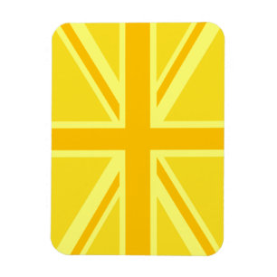 Sunny Yellow Union Jack British Flag Decor Magneet