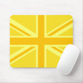 Sunny Yellow Union Jack British Flag Decor Muismat (Met muis)