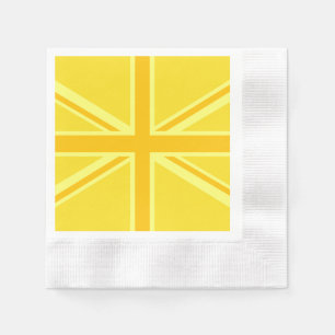 Sunny Yellow Union Jack British Flag Decor Servet