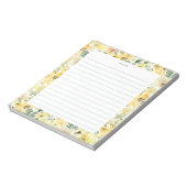 Sunny Yellow Waterverf Florals Notitieblok (Gedraaid)