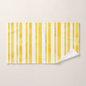 Sunny Yellow Waterverf Stripes Bad Handdoek (Handdoek)