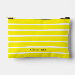 Sunny Yellow & White Stripe Travel & Make-up Bag Etui