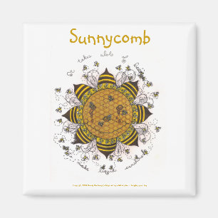 Sunnycomb - 2" aimant carré (blanc)
