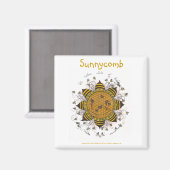 Sunnycomb - Magnet Carré de 2 pouces (blanc) (Recto/Verso)