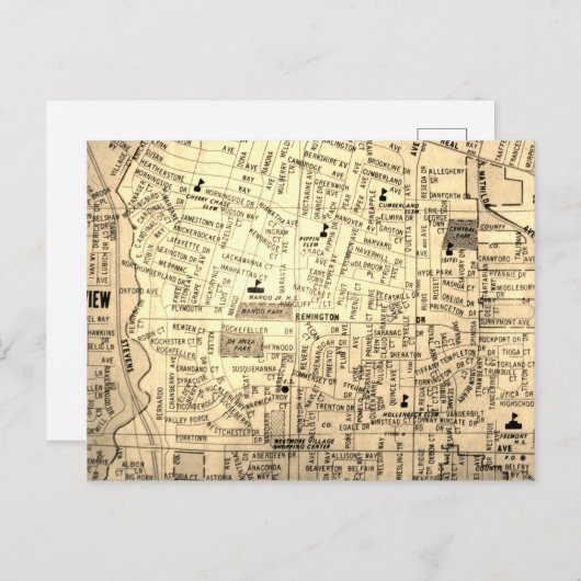 Sunnyvale, CA  Map Briefkaart (Voorkant / Achterkant)