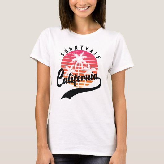 Sunnyvale, California Retro Sunset T-Shirt femme (Devant)