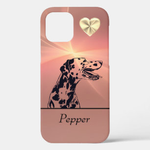 Sunray Roze geïnkt Dalmatian Dog iPhone 12 Hoesje