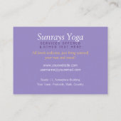 Sunrays Yoga Silhouette avec Carte de visite Logo (Dos)