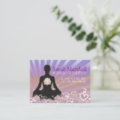 Sunrays Yoga Silhouette avec Carte de visite Logo (Debout devant)