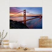Sunrise aan de Golden Gate Poster (Keuken)