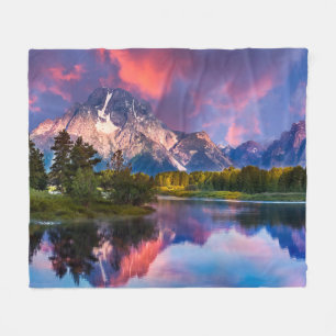 Sunrise aan de Oxbow Bend Fleece Deken