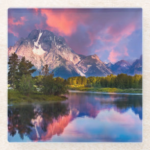 Sunrise aan de Oxbow Bend Glazen Onderzetter