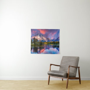 Sunrise aan de Oxbow Bend Wandkleed