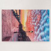 Sunrise aan de rivierstraat legpuzzel (Horizontaal)