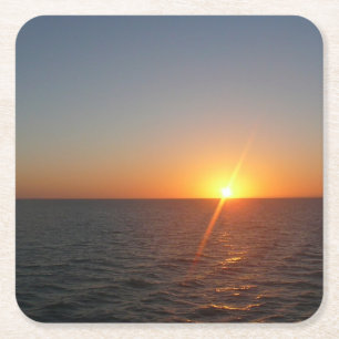 Sunrise aan de Zee III Ocean Horizon Seascape Vierkante Kartonnen Onderzetter