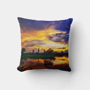 Sunrise Abstract schilderij Kussen