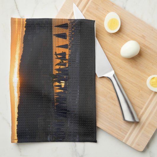 Sunrise bij de Promenade des Anglais Theedoek (Quarter Fold)