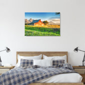 Sunrise bij Moulton Barn Canvas Afdruk (Insitu (Slaapkamer))