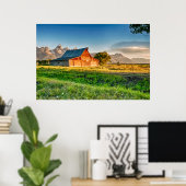 Sunrise bij Moulton Barn Poster (Thuiskantoor)