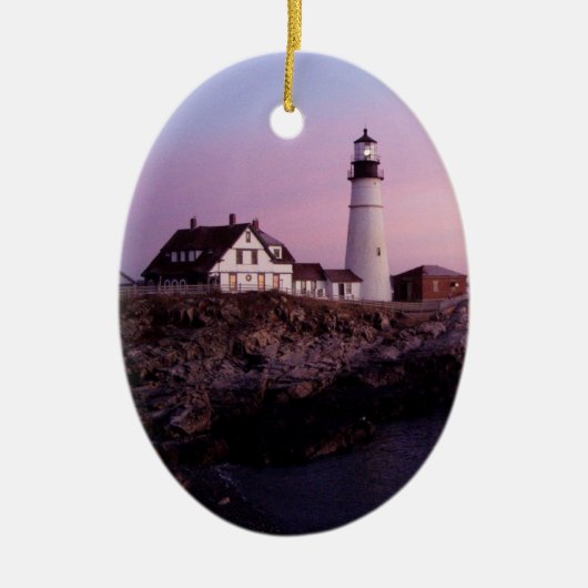 Sunrise bij Portland Head Light Keramisch Ornament (Voorkant)