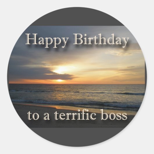 Sunrise Birthday Boss Sticker (Voorkant)