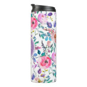 Sunrise Boho Floral Paars en White Monogram Thermosbeker (Geroteerd rechts)