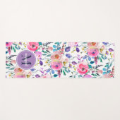 Sunrise Boho Floral Paars en White Monogram Yogamat (Voorkant (horizontaal))