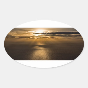 Sunrise boven de Atlantische oceaan Ovale Sticker