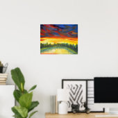 Sunrise boven meer poster (Thuiskantoor)