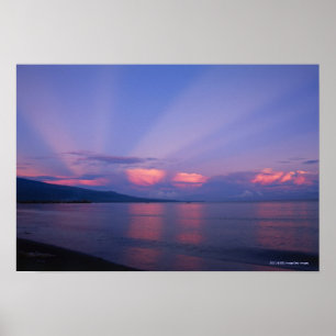 Sunrise boven zee poster