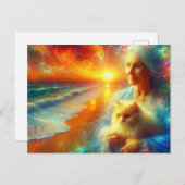 Sunrise Cat Briefkaart (Voorkant / Achterkant)