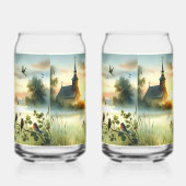 Sunrise Church with Birds in Misty Meadow No Verse (Gauche)