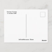 Sunrise d'été dans le nord du MN Carte postale (Dos)