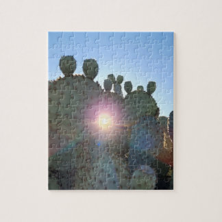 Sunrise door een Cactus foto Legpuzzel