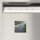 Sunrise door mist langs groene rivier magneet (Insitu (Vaatwasser))