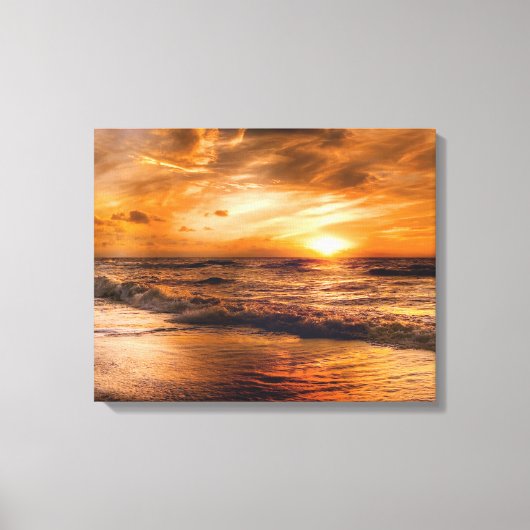 Sunrise en Seascape Canvas Afdruk (Voorkant)