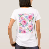 Sunrise Floral Boho Custom Name Design T-shirt (Achterkant)