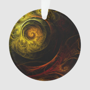 Sunrise Floral Red Abstract Art Acrylcirkel Ornament