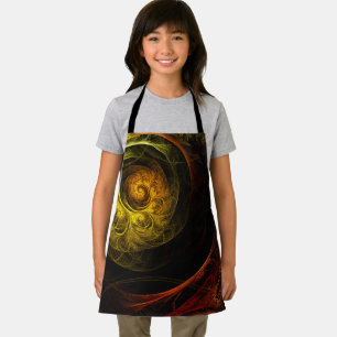 Sunrise Floral Red Abstract Art Apron Schort