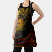 Sunrise Floral Red Abstract Art Apron Schort (Insitu)
