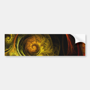 Sunrise Floral Red Abstract Art Bumpersticker