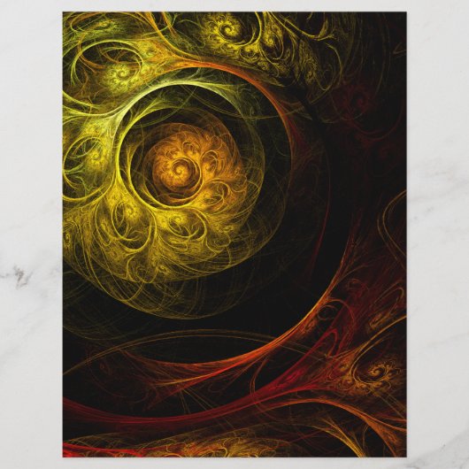 Sunrise Floral Red Abstract Art Flyer (Voorkant)