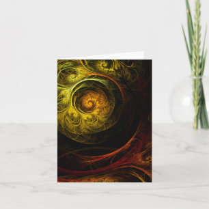 Sunrise Floral Red Abstract Art Note Kaart