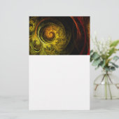 Sunrise Floral Red Abstract kunstwerk Briefpapier (Staand voorkant)