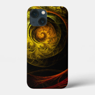 Sunrise Floral Red Abstracte kunst iPhone 13 Mini Hoesje