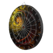 Sunrise Floral Red Abstracte kunst Dartbord (Voorkant Rechts)