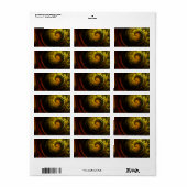 Sunrise Floral Red Abstracte kunst Etiket (Full Sheet)