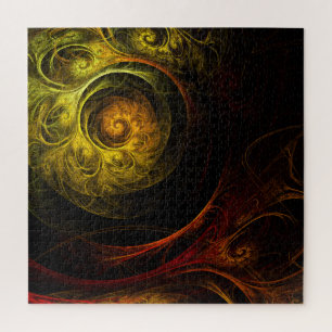 Sunrise Floral Red Abstracte kunst Legpuzzel